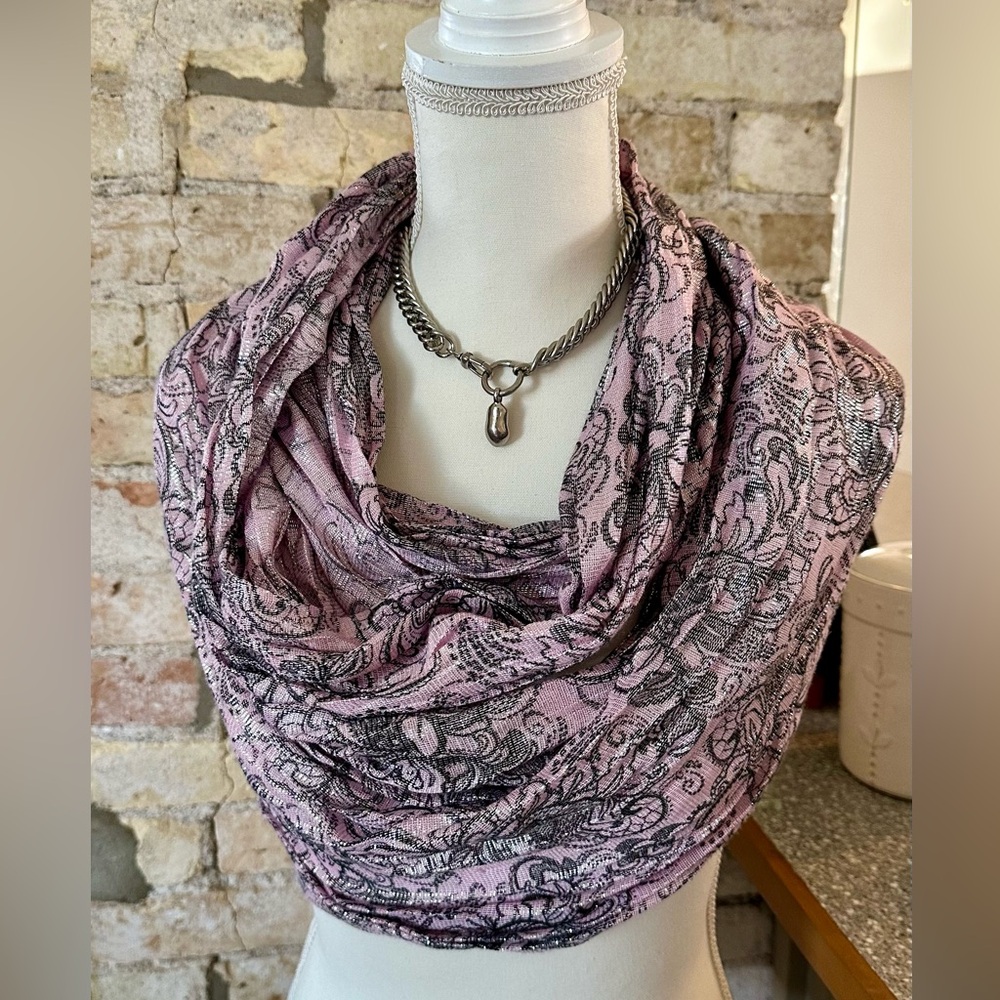 Apt. 9 Pink & Black Paisley Wrap Scarf